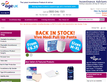 Tablet Screenshot of ageukincontinence.co.uk